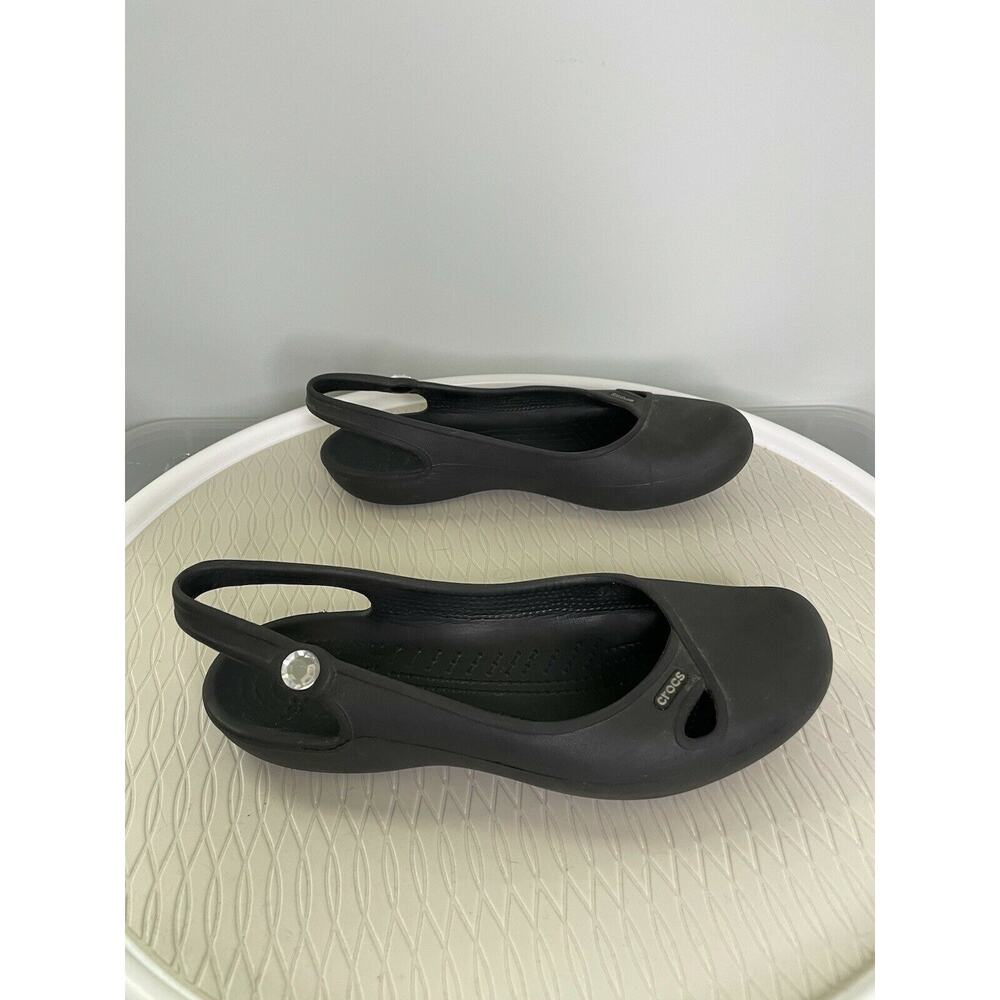 Crocs Women’s Olivia II Slingback Ballet Flats US 7 Black Comfort Slip On Jewel - Picture 8 of 11